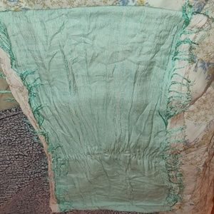 17 1/2 X 31 scarf/wrap. Reversible. Green/beige.